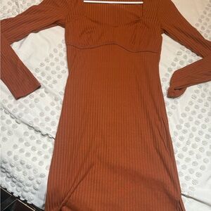 Moa Moa Terracotta Long Sleeve Dress